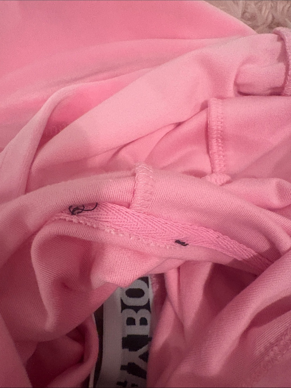 PLAYBOY Pink Velour Cropped Hoodie with Rhinestone Script - Picture 6 of 6